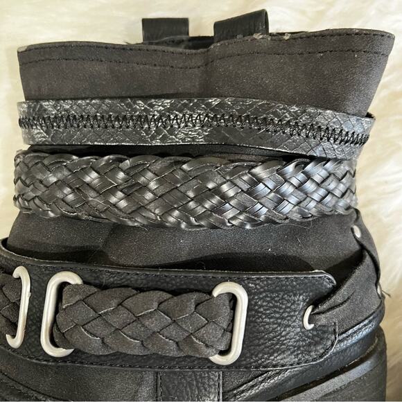 NEW Bull Boxer x Nordstrom Braided Boho Hippie Moto Wrapped Chunky Ankle Boots 6 - Picture 11 of 15